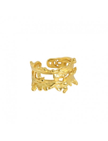 Irregular Hollow 925 Sterling Silver Adjustable Ring