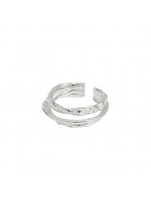 Triple Layer Simple 925 Sterling Silver Adjustable Ring