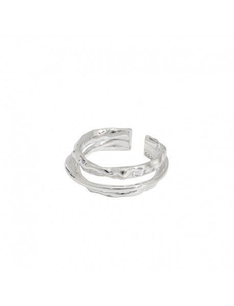 Triple Layer Simple 925 Sterling Silver Adjustable Ring