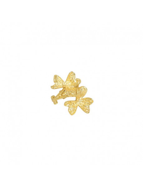 Gift Lucky Clover Flower 925 Sterling Silver Non-Pierced Earring(Single)