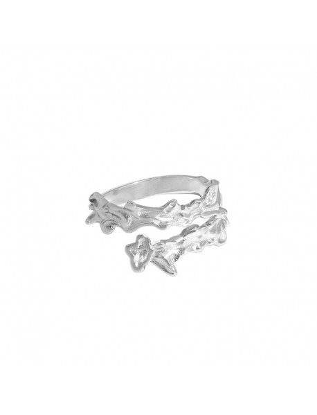 Irregular Cross Fashion 925 Sterling Silver Adjustable Ring