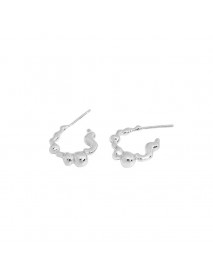 Geometry Irregular C Shape 925 Sterling Silver Hoop Earrings