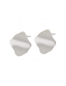 Simple Geometry Wave 925 Sterling Silver Stud Earrings