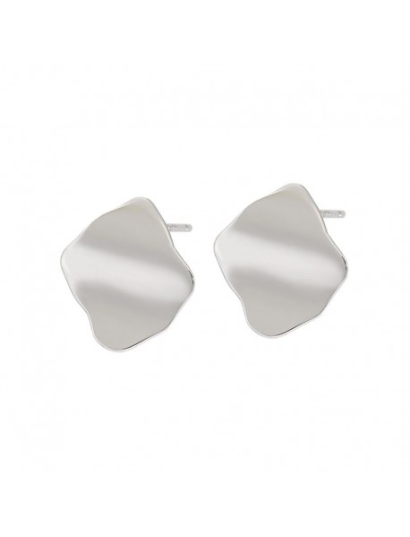Simple Geometry Wave 925 Sterling Silver Stud Earrings