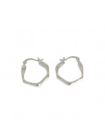 Fashion Irregular Geometry 925 Sterling Silver Hoop Earrings