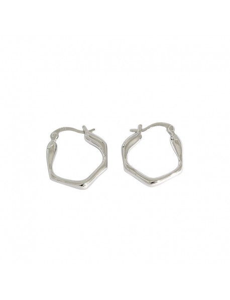 Fashion Irregular Geometry 925 Sterling Silver Hoop Earrings