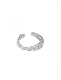 Simple Cross Interwoven Texture 925 Sterling Silver Adjustable Ring