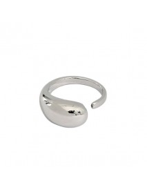 Simple Drop Gloss 925 Sterling Silver Adjustable Ring