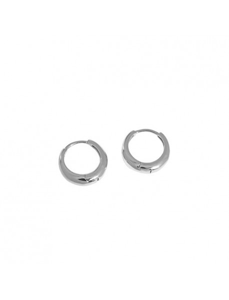 Simple Classic Glossy 925 Sterling Silver Huggie Hoop Earrings