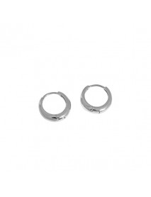 Simple Classic Glossy 925 Sterling Silver Huggie Hoop Earrings