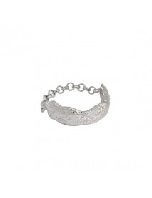 Fashion Irregular Chain Texture 925 Sterling Silver Ring