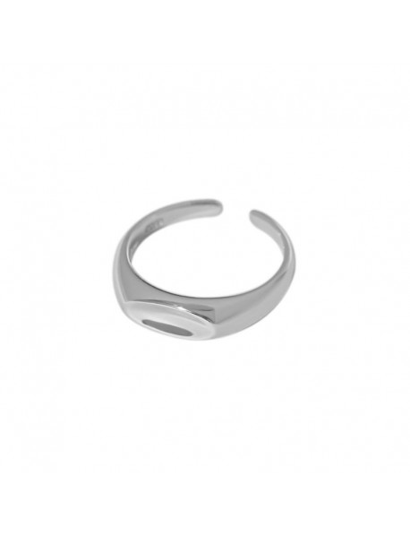 Minimalism Geometry Arc 925 Sterling Silver Adjustable Ring