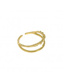 Casual Double Layer 925 Sterling Silver Adjustable Ring