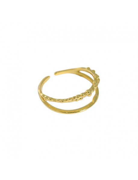 Casual Double Layer 925 Sterling Silver Adjustable Ring