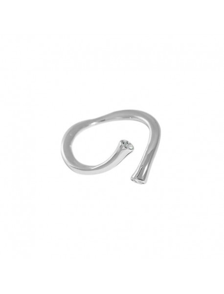 Simple CZ Irregular Cross 925 Sterling Silver Adjustable Ring