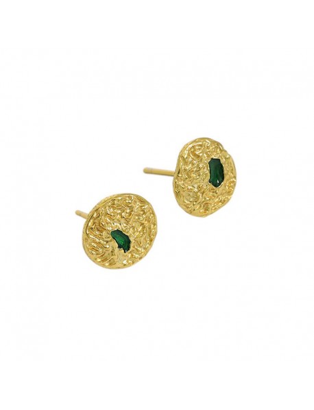 Irregular Geometry Round 925 Sterling Silver Stud Earrings