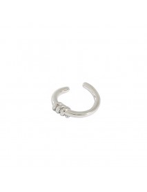 Simple Twisted Knot 925 Sterling Silver Non-Pierced Earring(Single)