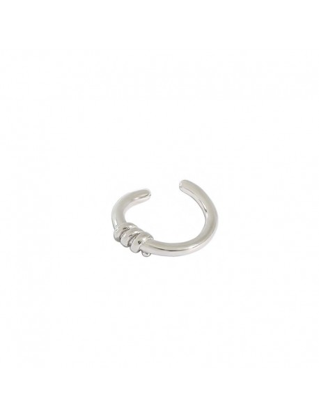 Simple Twisted Knot 925 Sterling Silver Non-Pierced Earring(Single)