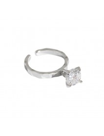 Fashion Round CZ 925 Sterling Silver Adjustable Ring