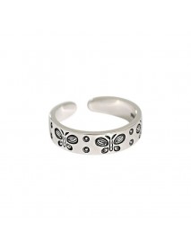 Vintage Butterfly 925 Sterling Silver Adjustable Ring