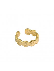 Fashion Irregular Wave Round 925 Sterling Silver Adjustable Ring