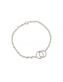 Party Double Circles 925 Sterling Silver Chain Bracelet