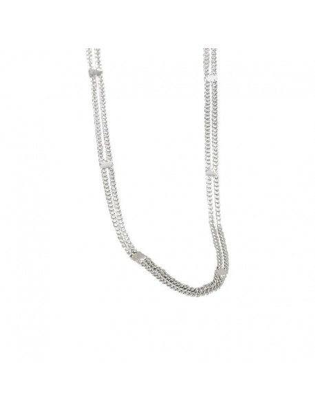 Double Layer Chain 925 Sterling Silver Choker Necklace