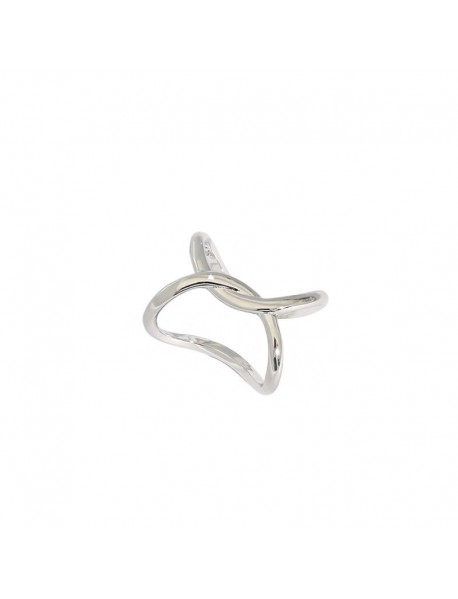 Minimalism X Shape 925 Sterling Silver Non-Pierced Earring (Single)