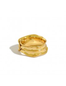 Simple Irregular Grain 925 Sterling Silver Adjustable Ring