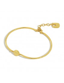 Simple Round Tag 925 Sterling Silver Adjustable Bangle