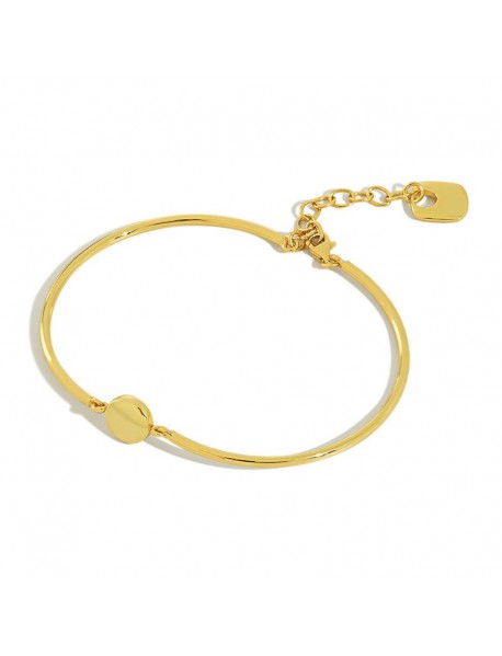Simple Round Tag 925 Sterling Silver Adjustable Bangle