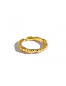 Irregular Face 925 Sterling Silver Adjustable Ring
