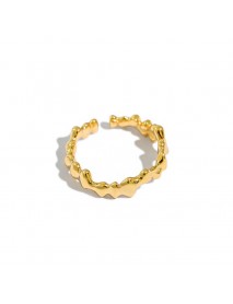 Classic Irregular Wave 925 Sterling Silver Adjustable Ring