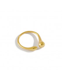 Minimalism Waterdrop Bead 925 Sterling Silver Adjustable Ring