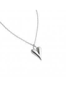 Girl Irregular Heart 925 Sterling Silver Necklace