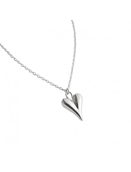 Girl Irregular Heart 925 Sterling Silver Necklace