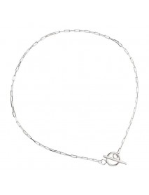 Simple TO Shape Chian 925 Sterling Silver Choker Necklace