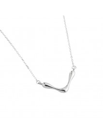 Fashion Letter V Shape 925 Sterling Silver Necklace