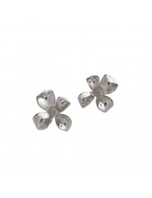 Girl Beautiful Flower 925 Sterling Silver Stud Earrings