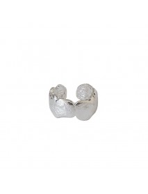 Masculine Irregular Wave 925 Sterling Silver Non-Pierced Earring(Single)