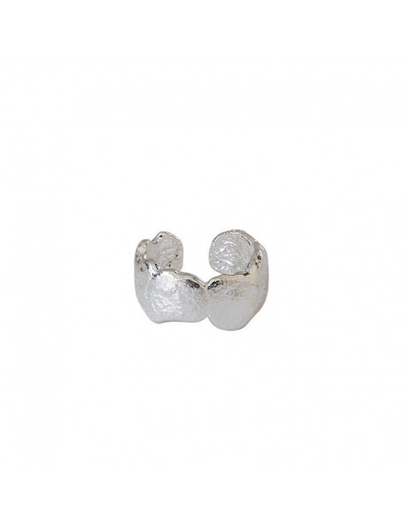 Masculine Irregular Wave 925 Sterling Silver Non-Pierced Earring(Single)