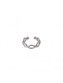 Masculine Hollow Chain 925 Sterling Silver Non-Pierced Earring(Single)