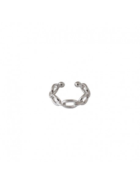 Masculine Hollow Chain 925 Sterling Silver Non-Pierced Earring(Single)