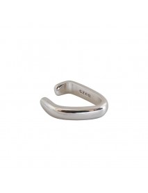 Irregular Circle 925 Sterling Silver Non-Pierced Earring (Single)