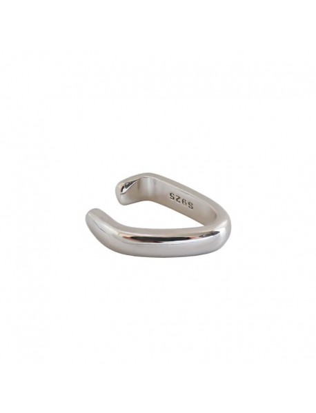 Irregular Circle 925 Sterling Silver Non-Pierced Earring (Single)