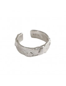 Irregular Folds 925 Sterling Silver Adjustable Ring