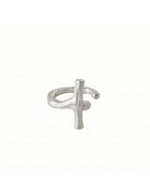 Irregular Cross 925 Sterling Silver Non-Pierced Earrings