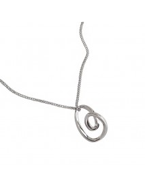 Simple Irregular Hollow Heart 925 Sterling Silver Necklace