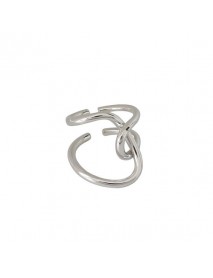 Street Irregular Line Cross 925 Sterling Silver Adjustable Ring