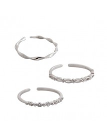 Gift CZ Simple 925 Sterling Silver Adjustable Ring